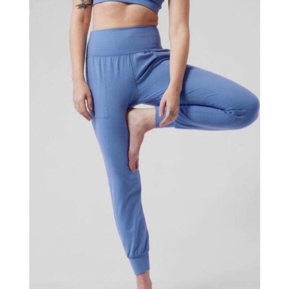 Athleta Salutation Joggers Blue High Rise Size Medium Pockets - Picture 6 of 10